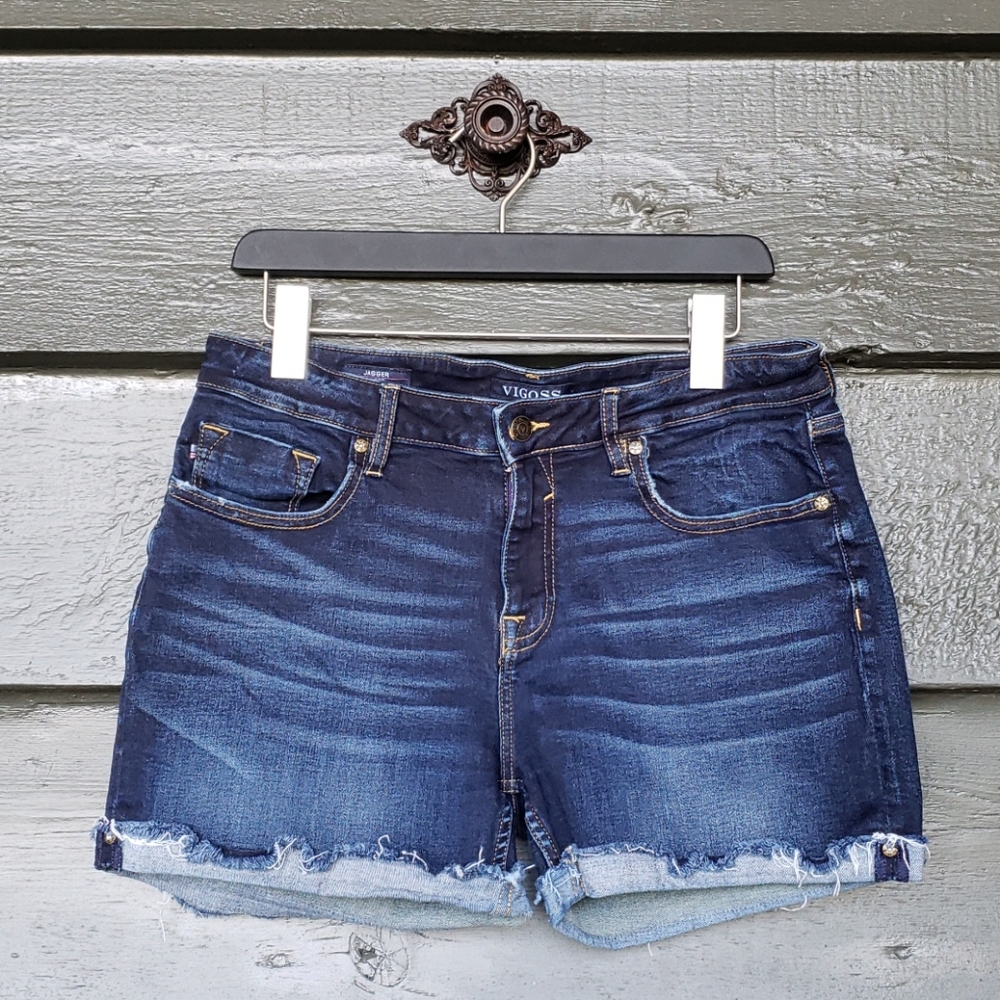 VIGOSS Distressed Dark Wash Jagger Shorts sz 30